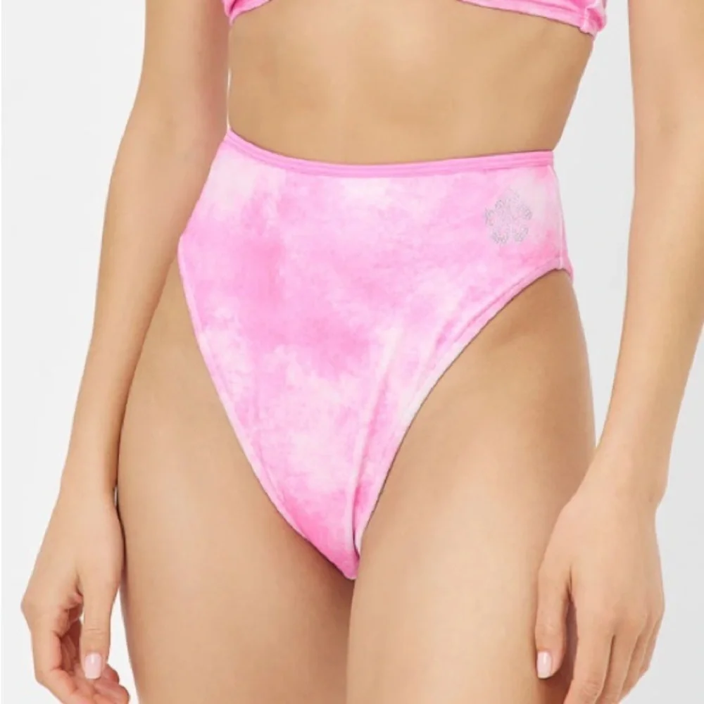 New! Frankie’s Bikinis Pink Anne Terry Full Coverage Bikini Bottom 31521